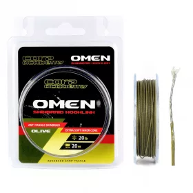   Carp Academy Omen Skinbraid Olive 25Lb 20m 0.44mm Gevlochten onderlijn-Olijfgroen