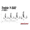 Decoy Y-S82 Super Heavy Duty #3/0 Füles Szakállas Háromágú Horog 8db
