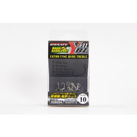   Decoy Y-F11BL Extra Fine Wire #10 Barbless Füles Szakáll Nélküli Háromágú Horog 8db