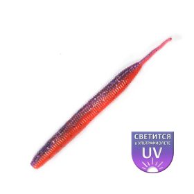   DS Sexy Worm 7,62cm Vuur-violet 10 stuks/verpakking plastic kunstaas