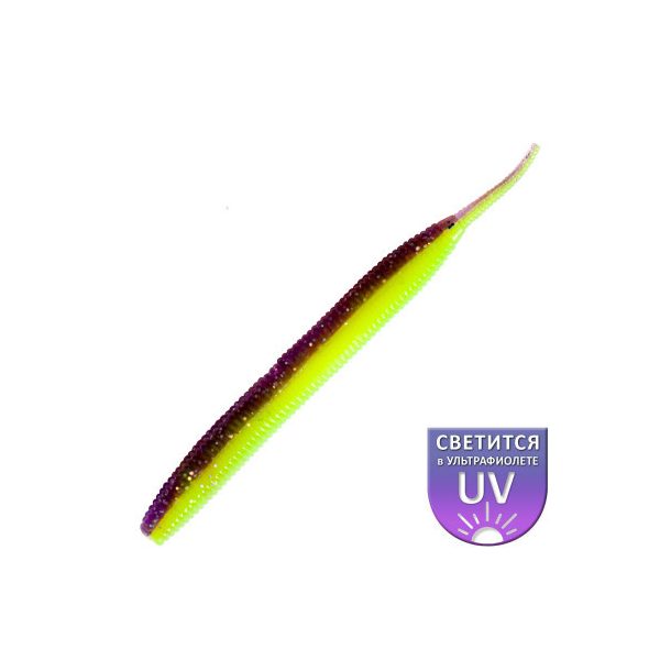 DS Sexy Worm 10,16cm Violet-citroen 6 stuks/verpakking plastic kunstaas