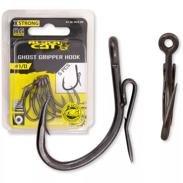 Black Cat Gripper Ghost Haak Dg Dg Coating #1/0 5 stuks/verpakking