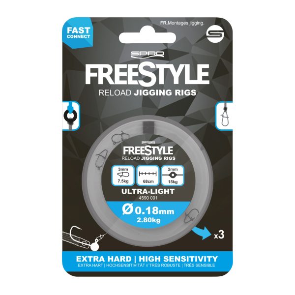 Spro FreeStyle Reload Jig Rig 0.18mm voorgeknoopte haak