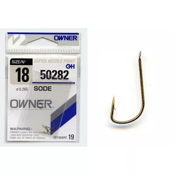 Owner Sode 50282 11 Haak met weerhaak, platte schacht voor brasem 14 stuks