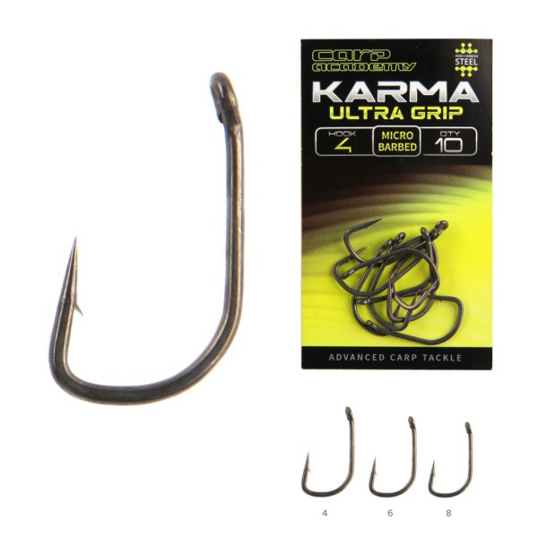 Carp Academy Karma Ultra Grip 6 Oog, Haak met weerhaak 10 stuks