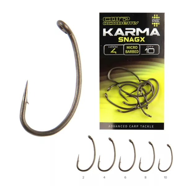 Carp Academy Karma SnagX 10 Oog, Haak met weerhaak 10 stuks