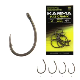 Carp Academy Karma Fat Crank 4 Haak met oog en weerhaak 10db