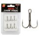 Reiva Treble Hook TR-19 Zwart 2 6 stuks/pak Haak met oog en weerhaak voor roofvis