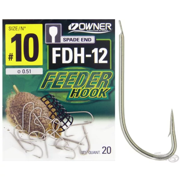 Owner FDH-12 18 Geschubde, Gekartelde Feeder Haak 20st