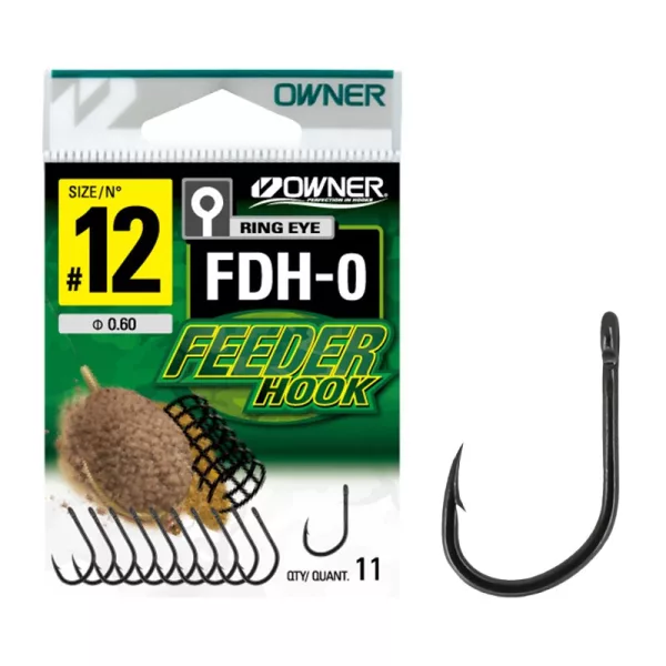 Owner FDH-0 12 Geoogde, Gekartelde Feeder Haak 11st