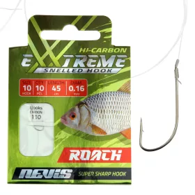   Nevis 16 met weerhaak, met plaatje 45cm 0,10mm Monofilament Voorgeknoopt Brasemhaak 10 stuks