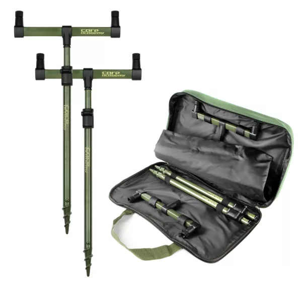CARP ACADEMY Hengelsteun set Black Carp 2-delig 40-60cm/25cm Grondpen Set