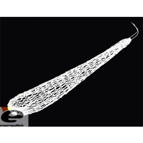 Handgeknoopt zakvormig visnet 120Cm. Wit