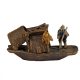 Keramische Figuur Staande Visser in Boot