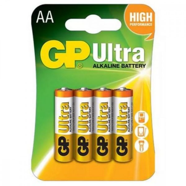 Gp Ultra Alkaline AA Potlood Batterij 15Au (Lr6) Bl/4 (B1921,Gp15Au-C4)