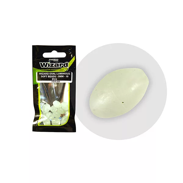 Wizard Meerval Ovaal Glow-in-the-dark 6mm Rubberkraal 10 stuks