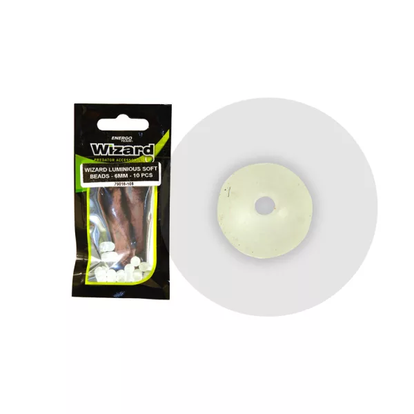 Wizard Meerval Rond Glow-in-the-dark 6mm Rubberkraal 10 stuks