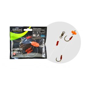  Wizard Monster Surface Livebait Double Mono Rig 9/0+11/0 Round 80cm Dubbele Haak Monofil Onderlijn