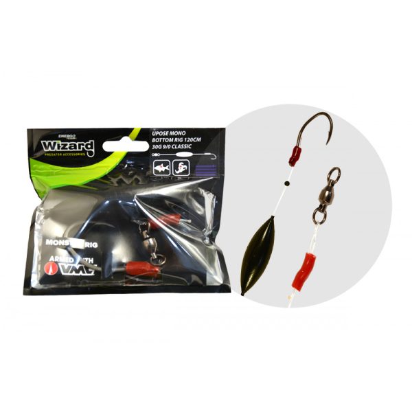 Wizard Monster Upose Mono Bottom Rig 9/0 30gr Classic Meervalonderlijn