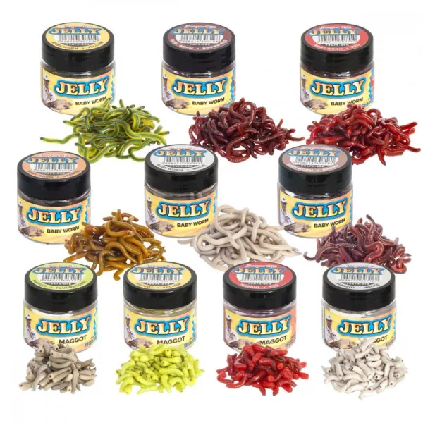 Benzar Jelly Baits Baby Worm Geel