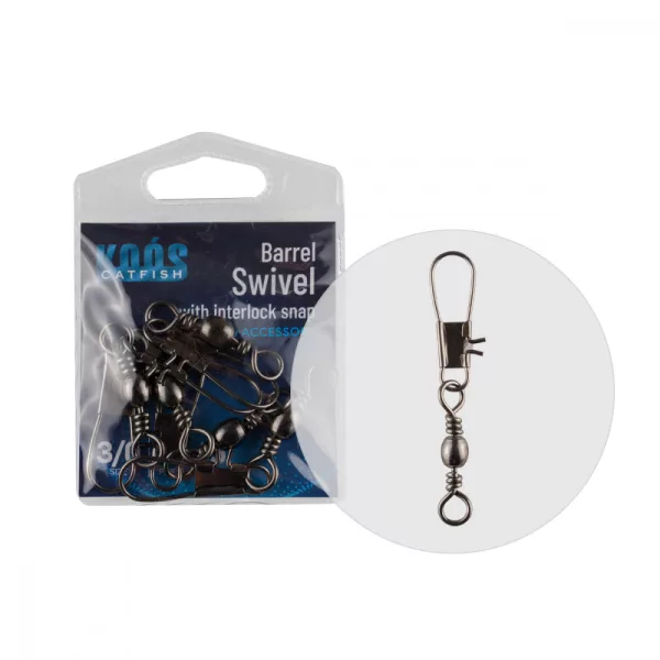 KOOS BARREL DRAAI MET INTERLOCK SNAP 3/0 5PCS/BAG - Draaisluiting