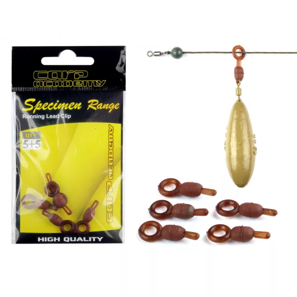 Carp Academy Schuivende Loodclip Bruin 5st