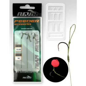  Nevis Feeder gevlochten onderlijn Zwart 10 3db/csomag Met oogje Met weerhaak Monofilament voorgeknoopte haak