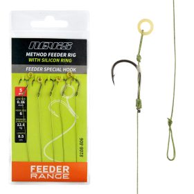 Nevis 6 Feeder Gevlochten Onderlijn met siliconen ring 5db