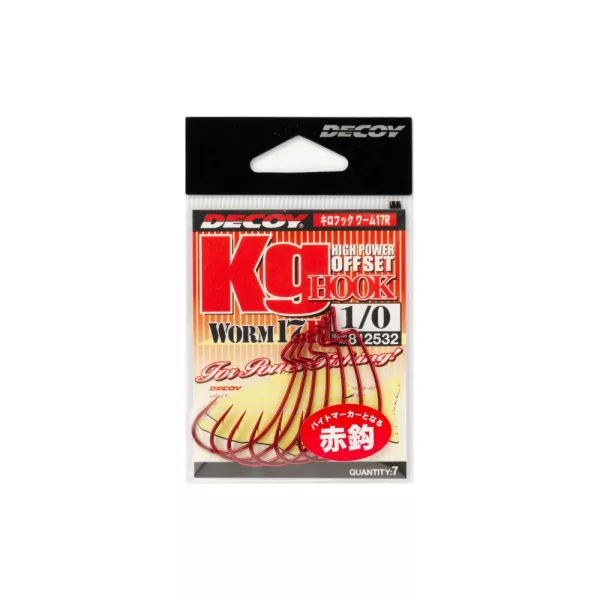 Decoy Worm 17R KG 1 Blood Red Offset Horog 7db