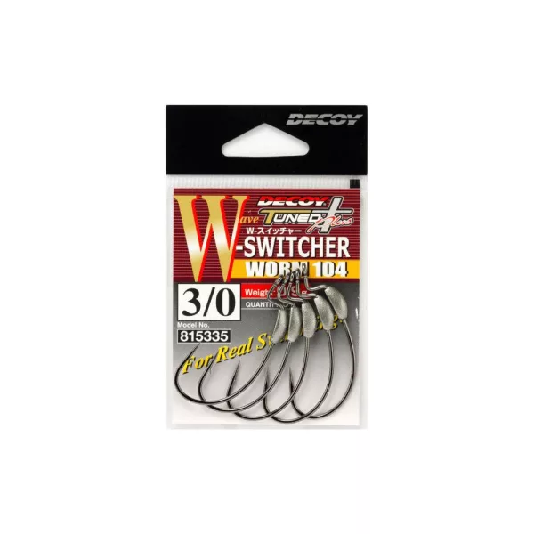 Decoy Worm 104 W Swicher #3/0 0,9gr Súlyozott Offset Horog 5db