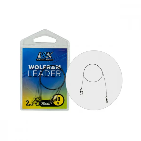 L&K WOLFRAM LEADER 5KG 35CM 2PCS - Bijtbestendige onderlijn - Wolfraam onderlijn