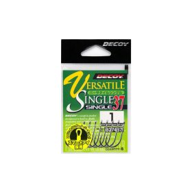   Decoy 37 Versatile Single #1/0 Füles Szakállas Egyágú Ragadozóhalas Horog 8db