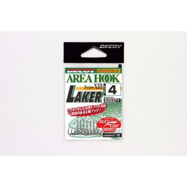 Decoy Area Type XIII Laker #10 Barbless Füles Szakáll Nélküli Egyágú Ragadozóhalas Horog 10db