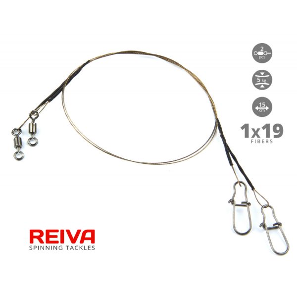 Wolfraam roofvis onderlijn 1x19 5kg 15cm