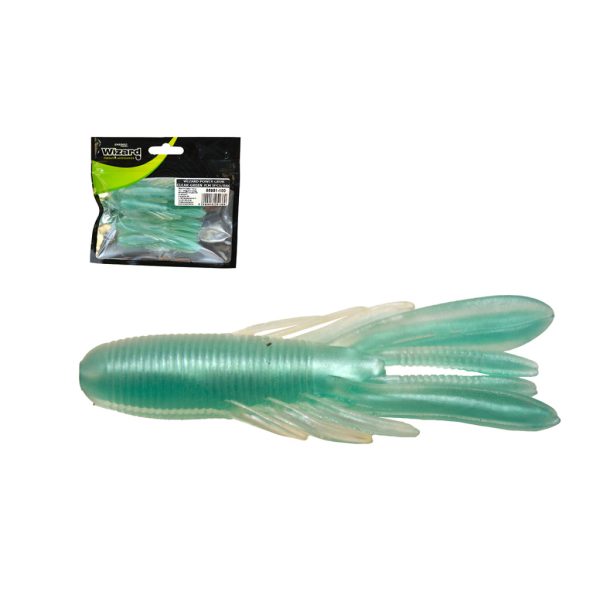 Wizard Bass Grub Clear Green 7cm Kunstaas 5 stuks