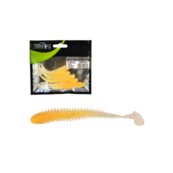 Wizard Power Minnow Oranje 9cm Rubbervis 5db