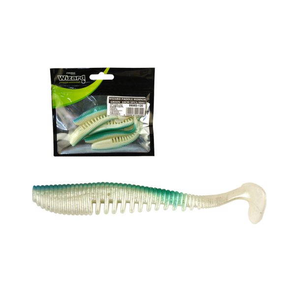 Wizard Ruthless Minnow Groen 10cm Rubbervis 5db