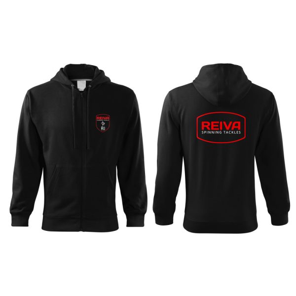 Reiva Zwarte hoodie met rits 2XL