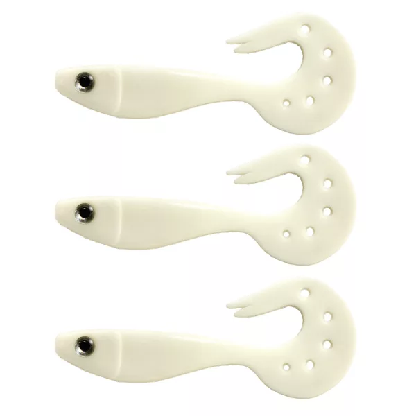 Nevis Twister Shad Vantage 9cm 6,56gr 3stuks/pak /wit/ Plastic kunstaas
