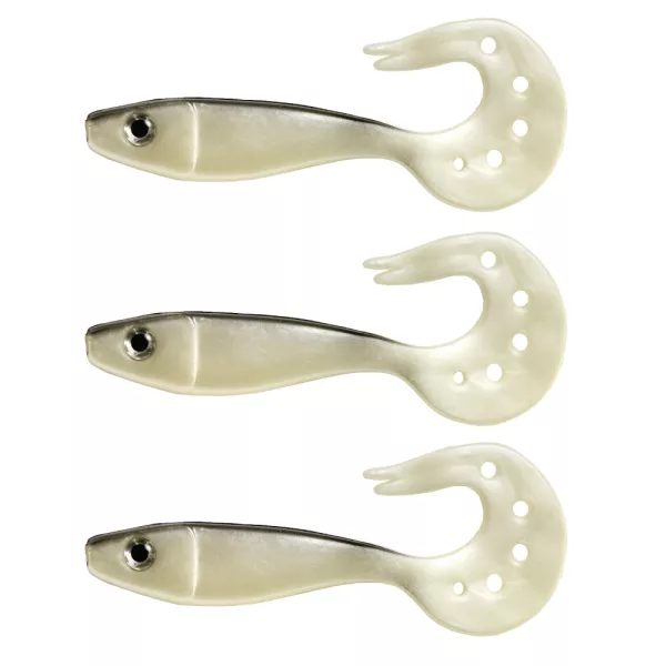 Nevis Twister Shad Vantage 9cm 6,56gr 3stuks/pak /zilver-zwart/ Plastic kunstaas