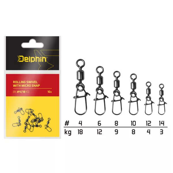 Delphin Rolwartel met micro-snap / 10db 6/12kg