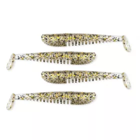   Nevis Impulse Shad 10cm 6,92gr, 4 stuks/pak, Goud Glitter, plastic aas