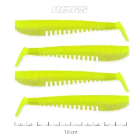   Nevis Impulse Shad 10cm 6,92gr, 4 stuks/pak, Fluo Groen, plastic aas