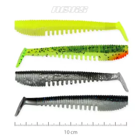   Nevis Impulse Shad 10cm 6,92gr, 4 stuks/pak, 4 kleuren, plastic aas