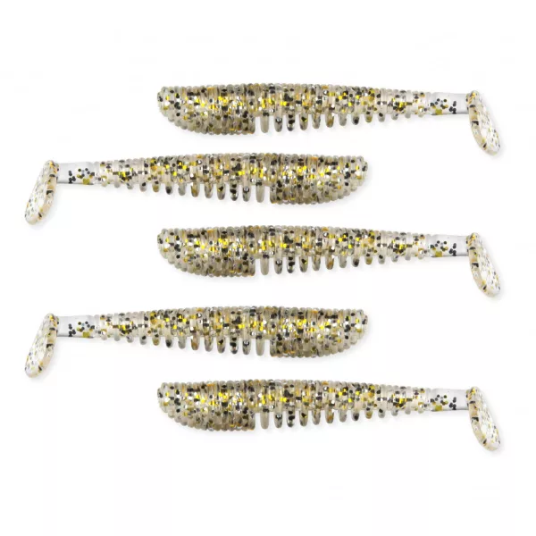 Nevis Impulse Shad 7,5cm 3,05gr 5 st/pk Gouden Glitter Plastic kunstaas