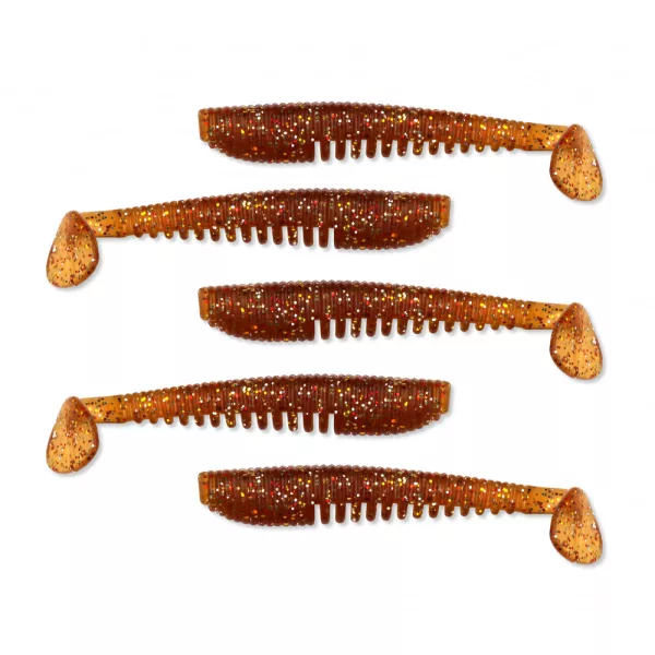 Nevis Impulse Shad 7,5cm 3,05gr 5 st/pk Bruine Glitter Plastic kunstaas