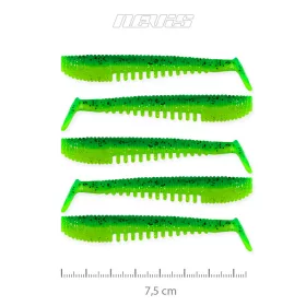   Nevis Impulse Shad 7,5cm 3,05gr 5 st/pk Groene Glitter Plastic kunstaas