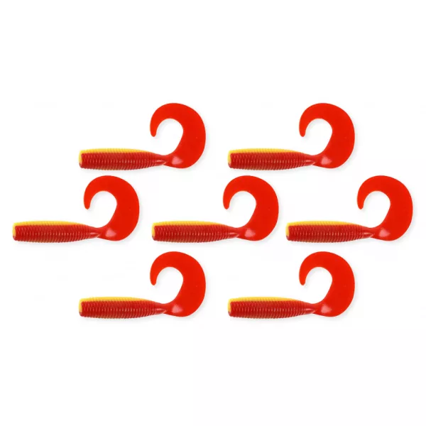 Nevis Twister 6cm 2,54gr 7st/verpakking Geel-rood Plastic kunstaas