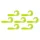 Nevis Twister 6cm 2,54gr 7 st/pk Fluo Groene Glitter Plastic kunstaas
