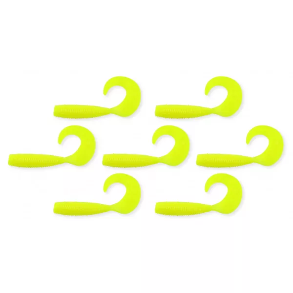 Nevis Twister 6cm 2,54gr 7 st/pk Geel Plastic kunstaas